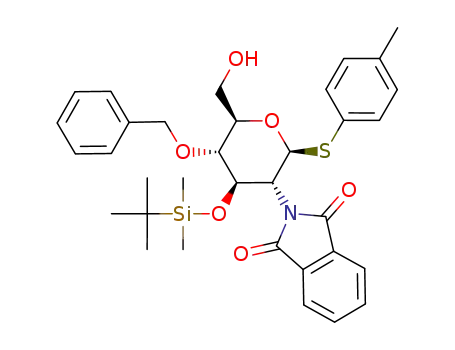 p-tolyl 2-deoxy-2-N-phthalimido-3-O-tert-butyldimethylsilyl-4-O-benzyl-1-thio-β-D-glucopyranoside
