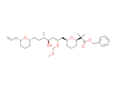 2-{(2R,6S)-6-[(2R,4R,5S)-7-((2S,6R)-6-Allyl-tetrahydro-pyran-2-yl)-4-hydroxy-2-methoxymethoxy-5-methyl-heptyl]-tetrahydro-pyran-2-yl}-2-methyl-propionic acid benzyl ester