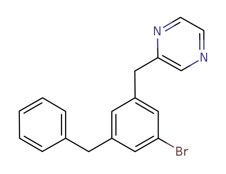 3-benzyl-5-pyrazin-2-ylmethyl-1-bromobenzene