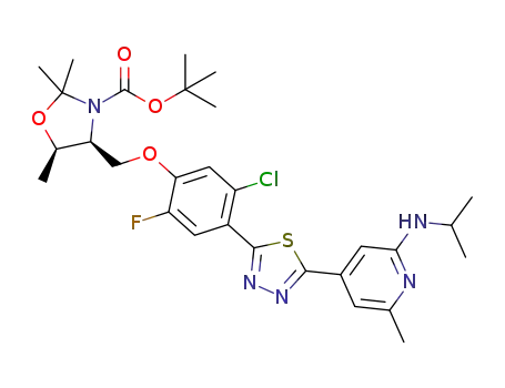 (4S,5R)-tert-butyl 4-((5-chloro-2-fluoro-4-(5-(2-(isopropylamino)-6-methylpyridin-4-yl)-1,3,4-thiadiazol-2-yl)phenoxy)methyl)-2,2,5-trimethyloxazolidine-3-carboxylate