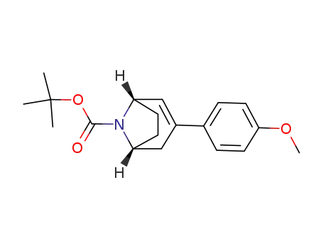 Molecular Structure of 900503-37-9 (8-Boc-3-(4-Methoxyphenyl)-8-aza-bicyclo[3.2.1]oct-2-ene)