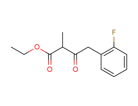 Molecular Structure of 221121-41-1 (Benzenebutanoic acid, 2-fluoro-a-methyl-b-oxo-, ethyl ester)