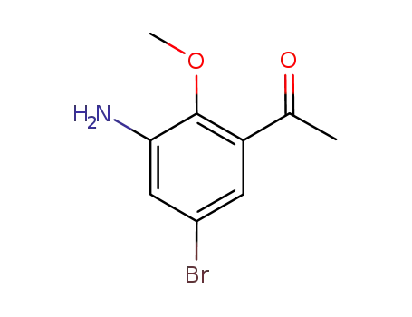 Molecular Structure of 474554-56-8 (1-(3-amino-5-bromo-2-methoxyphenyl)-1-ethanone)