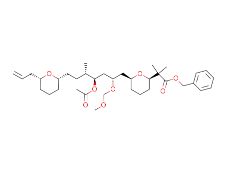 2-{(2R,6S)-6-[(2S,4R,5S)-4-Acetoxy-7-((2S,6R)-6-allyl-tetrahydro-pyran-2-yl)-2-methoxymethoxy-5-methyl-heptyl]-tetrahydro-pyran-2-yl}-2-methyl-propionic acid benzyl ester