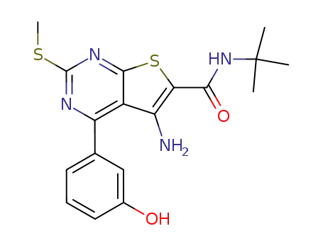 N-tert-butyl-5-amino-4-(3-hydroxyphenyl)-2-(methylthio)thieno[2,3-d]pyrimidine-6-carboxamide