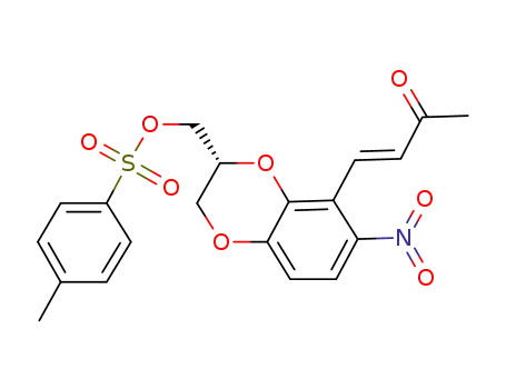 3-Buten-2-one,
4-[(3R)-2,3-dihydro-3-[[[(4-methylphenyl)sulfonyl]oxy]methyl]-6-nitro-1,4-
benzodioxin-5-yl]-, (3E)-