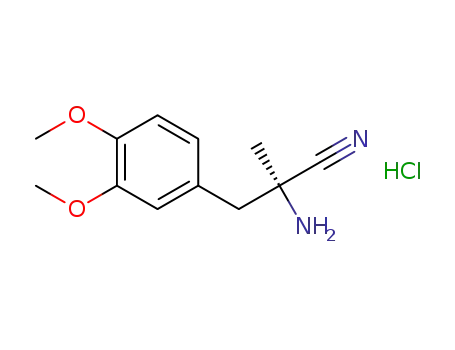 Molecular Structure of 2544-13-0 (L-3-(3,4-Dimethoxyphenyl)-alpha-amino-2-methylpropionitrile hydrochloride)