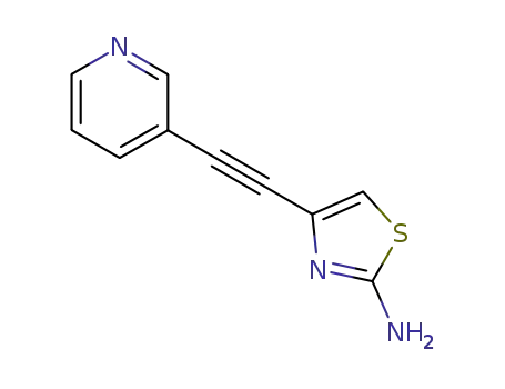 Molecular Structure of 329205-54-1 (2-Thiazolamine, 4-(3-pyridinylethynyl)-)