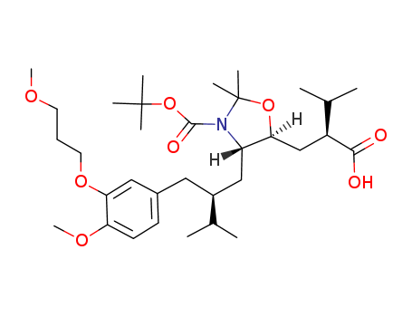 5-Oxazolidinepropanoic Acid, 3-[(1,1-Dimethylethoxy)Carbonyl]-4-[(2S)-2-[[4-Methoxy-3-(3-Methoxypropoxy)Phenyl]Methyl]-3-Methylbutyl]-2,2-Dimethyl-Α-(1-Methylethyl)-, (Αs,4S,5S)-