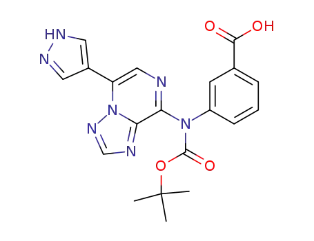 3-{tert-butoxycarbonyl-[5-(1H-pyrazol-4-yl)-[1,2,4]triazolo[1,5-a]pyrazin-8-yl]-amino}benzoic acid