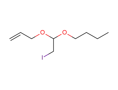 Molecular Structure of 166884-72-6 (Butane, 1-[2-iodo-1-(2-propenyloxy)ethoxy]-)
