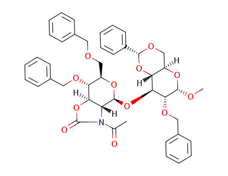 methyl 2-acetamido-4,6-di-O-benzyl-2,3-N,O-carbonyl-2-deoxy-β-D-glucopyranosyl-(1->3)-2-O-benzyl-4,6-O-benzylidene-α-D-glucopyranoside