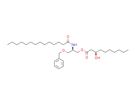 Decanoic acid, 3-hydroxy-,
(2R)-2-[(1-oxotetradecyl)amino]-3-(phenylmethoxy)propyl ester, (3R)-