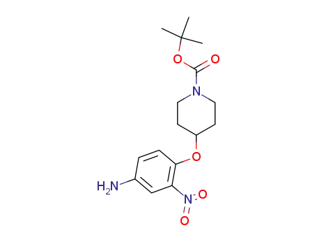Molecular Structure of 325457-74-7 (4-(N'-(t-butoxycarbonyl)piperidin-4-yl)oxy-3-nitrobenzenamine)
