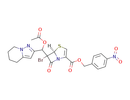 6-[acetoxy-(4,5,6,7-tetrahydro-pyrazolo[1,5-<i>a</i>]pyridin-2-yl)-methyl]-6-bromo-7-oxo-4-thia-1-aza-bicyclo[3.2.0]hept-2-ene-2-carboxylic acid 4-nitro-benzyl ester