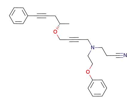 Molecular Structure of 927385-52-2 ((S)-3-[N-2-phenoxyethyl-[N-4-(5-phenylpent-4-yn-2-yloxy)but-2-ynyl]amino]propanenitrile)