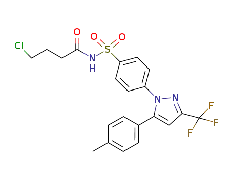 Molecular Structure of 637779-34-1 (N-[4-[5-(4-methylphenyl)-3-(trifluoromethyl)-1H-pyrazol-1-yl]phenylsulfonyl]-4-chlorobutanamide)