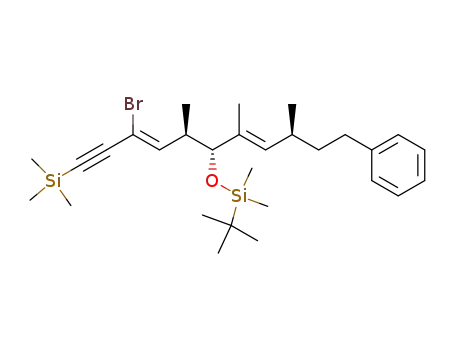 Molecular Structure of 770711-59-6 ((3Z,5R,6R,7E,9S)-1-trimethylsilyl-3-bromo-5,7,9-trimethyl-6-(t-butyldimethylsilyloxy)-11-phenyl-3,7-undecadien-1-yne)