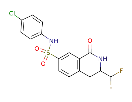 Molecular Structure of 889861-47-6 (7-Isoquinolinesulfonamide,
N-(4-chlorophenyl)-3-(difluoromethyl)-1,2,3,4-tetrahydro-1-oxo-)