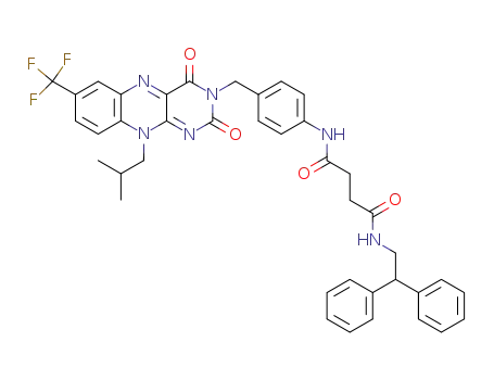 <i>N</i>-(2,2-diphenyl-ethyl)-<i>N</i>'-[4-(10-isobutyl-2,4-dioxo-7-trifluoromethyl-4,10-dihydro-2<i>H</i>-benzo[<i>g</i>]pteridin-3-ylmethyl)-phenyl]-succinamide