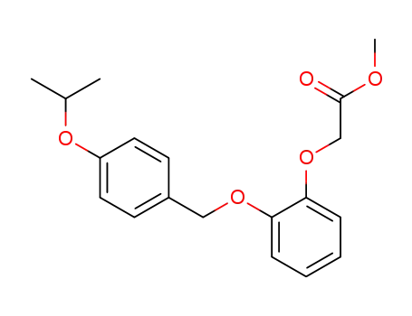 Molecular Structure of 870724-40-6 (Acetic acid, [2-[[4-(1-methylethoxy)phenyl]methoxy]phenoxy]-, methyl
ester)