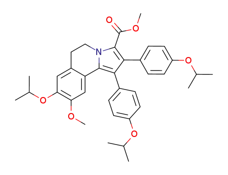 Molecular Structure of 897018-39-2 (methyl 1,2-bis(4-isopropoxyphenyl)-8-isopropoxy-9-methoxy-5,6-dihydropyrrolo[2,1-a]isoquinoline-3-carboxylate)
