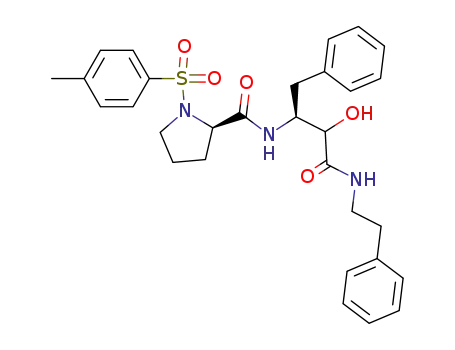 2(R)-N-((2S)-3(RS)-hydroxy-4-oxo-4-(phenethylamino)-1-phenylbutan-2-yl)-1-tosyl-pyrrolidine-2-carboxamide