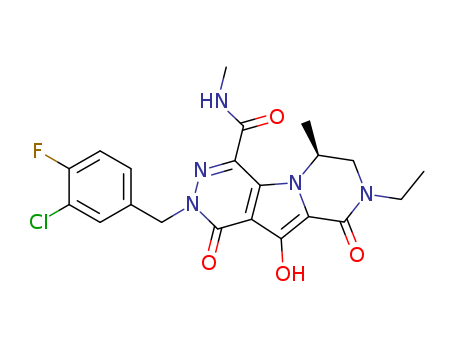 MK-2048;Pyrazino[1',2':1,5]pyrrolo[2,3-d]pyridazine-4-carboxamide,2-[(3-chloro-4-fluorophenyl)methyl]-8-ethyl-1,2,6,7,8,9-hexahydro-10-hydroxy-N,6-dimethyl-1,9-dioxo-,(6S)-