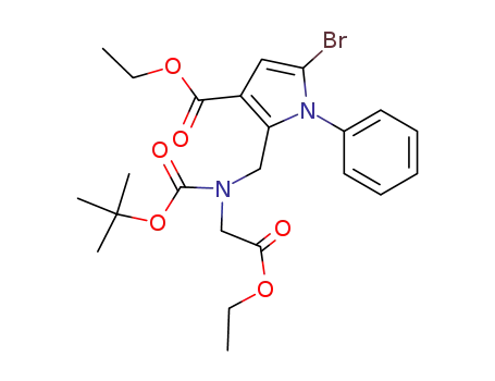 5-Bromo-2-[(tert-butoxycarbonyl-ethoxycarbonylmethyl-amino)-methyl]-1phenyl-1H-pyrrole-3-carboxylic acid ethyl ester