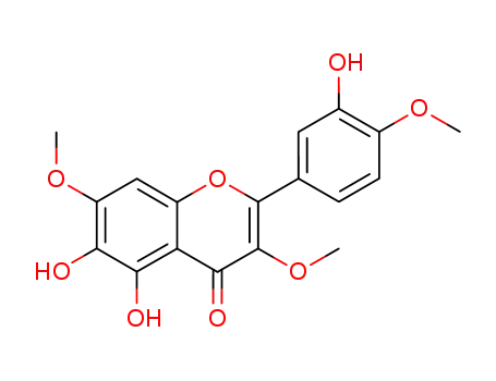 Molecular Structure of 548-74-3 (5,6-Dihydroxy-2-(3-hydroxy-4-methoxyphenyl)-3,7-dimethoxy-4H-1-benzopyran-4-one)