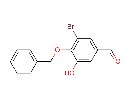 Molecular Structure of 907602-42-0 (4-(benzyloxy)-3-bromo-5-hydroxybenzaldehyde)
