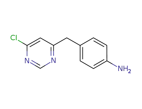 Molecular Structure of 630125-76-7 (Benzenamine, 4-[(6-chloro-4-pyrimidinyl)methyl]-)