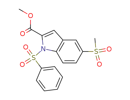 Molecular Structure of 251549-14-1 (1-benzenesulfonyl-5-methanesulfonylindole-2-carboxylic acid methyl ester)
