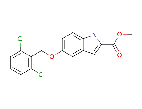 Molecular Structure of 313951-94-9 (5-(2,6-dichlorobenzyloxy)-1H-indole-2-carboxylic acid methyl ester)