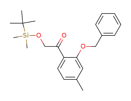 Molecular Structure of 896745-79-2 (1-(2-benzyloxy-4-methylphenyl)-2-(tert-butyl-dimethyl-silanyloxy)-ethanone)