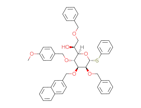 phenyl 2,7-di-O-benzyl-4-O-(p-methoxybenzyl)-3-O-(2-naphthalenylmethyl)-L-glycero-α-D-thio-manno-heptopyranoside