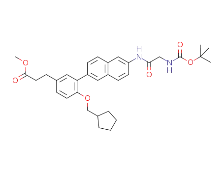 methyl 3-(3-{[6-(2-t-butyloxycarbonylamino)Acetylamino]naphthalen-2-yl}-4-cyclopentylmethyloxyphenyl)propionate