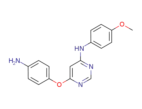 Molecular Structure of 630125-43-8 (4-Pyrimidinamine, 6-(4-aminophenoxy)-N-(4-methoxyphenyl)-)