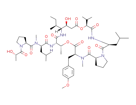 Molecular Structure of 250211-78-0 ((3S,6S,10S,11R,14R,15R,18S,21S)-14-[N-[2(S)-Hydroxypropionyl]-L-prolyl-D-(N-methyl)leucylamino]-10-hydroxy-3-isobutyl-6-isopropyl-18-(4-methoxybenzyl)-15,19-dimethyl-11-[1(S)-methylpropyl]-7,16-dioxa-1,4,12,19-tetraazabicyclo[19.3.0]tetracosane-2,5,8,13,1)