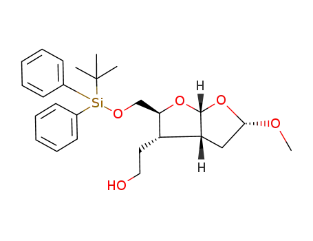 2-[2-(<i>tert</i>-butyl-diphenyl-silanyloxymethyl)-5-methoxy-hexahydro-furo[2,3-<i>b</i>]furan-3-yl]-ethanol