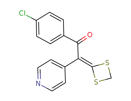 Molecular Structure of 271575-25-8 (1-(4-chlorophenyl)-2-(1,3-dithietan-2-ylidene)-2-(4-pyridinyl)ethanone)