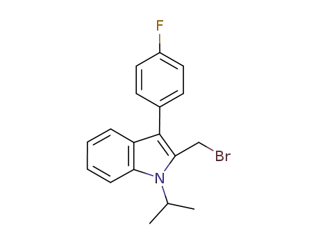 Molecular Structure of 956034-97-2 (2-bromomethyl-3-(4-fluorophenyl)-1-isopropylindole)