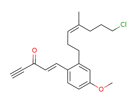 Molecular Structure of 921229-30-3 (1-Penten-4-yn-3-one,
1-[2-[(3Z)-7-chloro-4-methyl-3-hepten-1-yl]-4-methoxyphenyl]-, (1E)-)