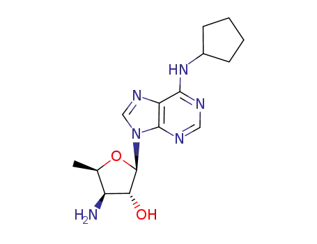 Molecular Structure of 423774-22-5 (9-(3-amino-3,5-dideoxy-β-D-xylofuranosyl)-N<sup>6</sup>-cyclopentyladenine)