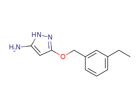 Molecular Structure of 1000896-43-4 (5-[(3-ethylphenyl)methoxy]-2H-pyrazol-3-amine)