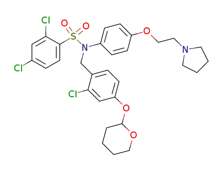 Benzenesulfonamide,
2,4-dichloro-N-[[2-chloro-4-[(tetrahydro-2H-pyran-2-yl)oxy]phenyl]methyl
]-N-[4-[2-(1-pyrrolidinyl)ethoxy]phenyl]-