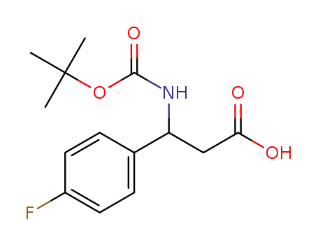 Molecular Structure of 284493-72-7 (3-[(TERT-BUTOXYCARBONYL)AMINO]-3-(4-FLUOROPHENYL)PROPANOIC ACID)