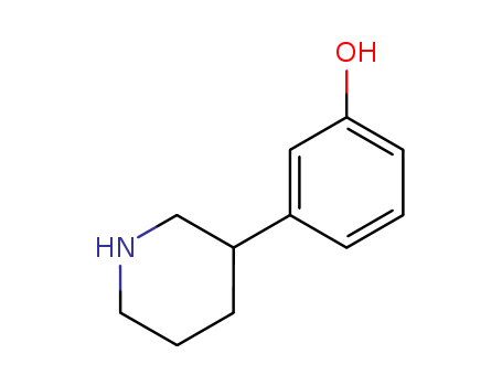 Molecular Structure of 79987-84-1 (Phenol, 3-(3-piperidinyl)-)