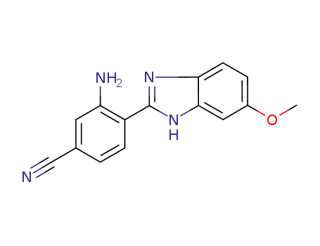 Molecular Structure of 942614-34-8 (3-amino-4-(6-methoxy-1H-benzimidazol-2-yl)benzonitrile)