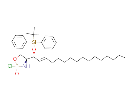 Molecular Structure of 860021-45-0 ((4S)-4-[(1R)-1-(tert-butyldiphenylsilyloxy)-hexadec-2-enyl]-2-chloro-2-oxo-[1,3,2]-oxazaphospholidine)